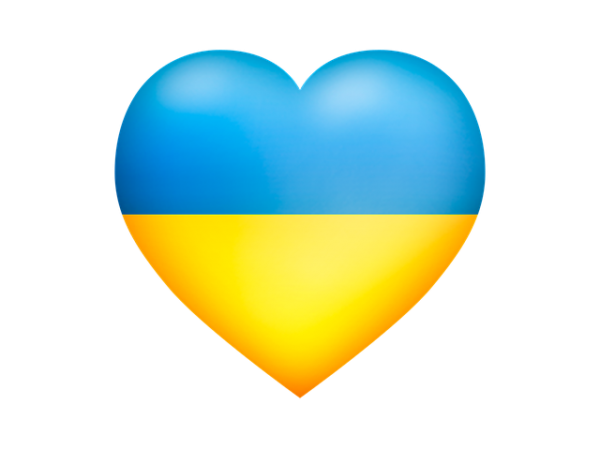 ein Herz in den Farben der Ukraine