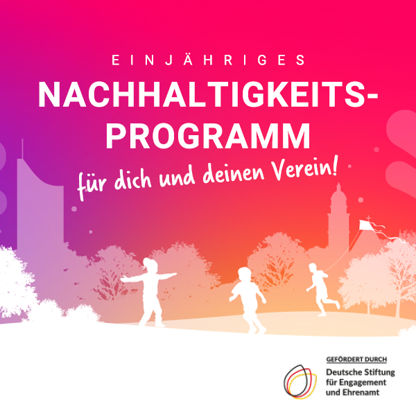 Flyer mit dem Titel, Stadtsiluette Leipzig und spielende Kinder